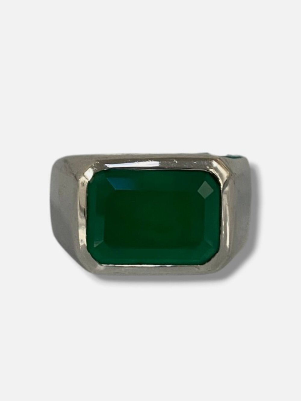 Effy Women's 925 Sterling Silver Green Onyx Ring Size 10